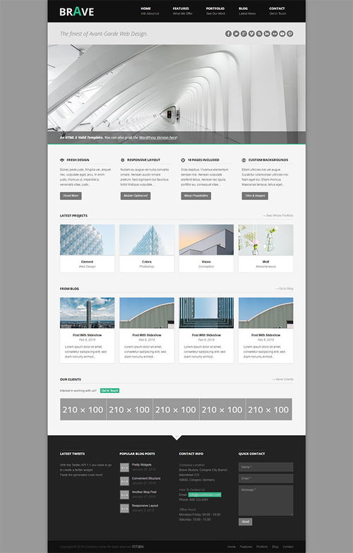 构筑商业未来 专业商务建筑设计公司网站模板与设计指南